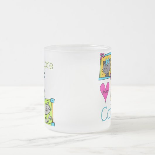 みんな猫が大好き フロストグラスマグカップ (中央)