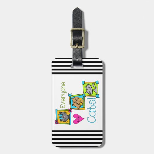 みんな猫が大好き ラゲッジタグ (正面縦)
