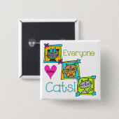 みんな猫が好き 缶バッジ (正面&裏面)