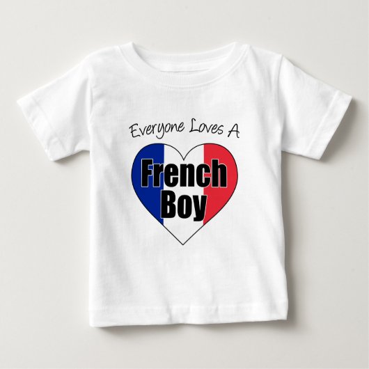 みんな男の子をフランスの愛す ベビーTシャツ (正面)