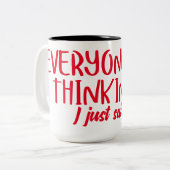 みんな考えが言っただけ皮肉なクート ツートーンマグカップ (正面左)