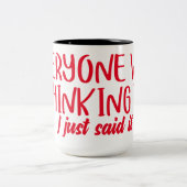 みんな考えが言っただけ皮肉なクート ツートーンマグカップ (中央)