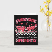 みんな違うやり方でコミュニケーションしてる 発達障害 バレンタイン カード (黄色い花)
