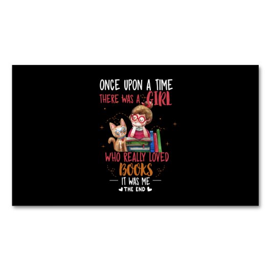 むかしむかし、本を書く女の子がいた マグネット名刺 (正面)