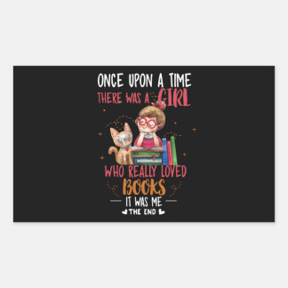 むかしむかし、本を書く女の子がいた 長方形シール