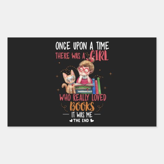 むかしむかし、本を書く女の子がいた 長方形シール (正面)