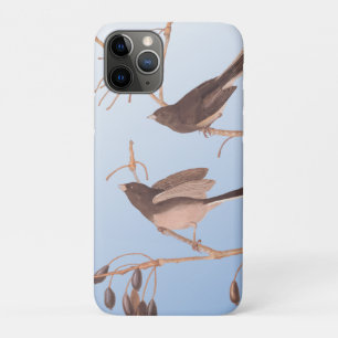 むき出しの冬の枝に雪の鳥 iPhone 11 PROケース
