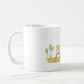 むく毛の犬および赤い雌鶏のマグ コーヒーマグカップ (左)