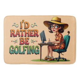 むしろおもしろい彼女のためにゴルフをしている バスマット