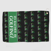 むしろゴルフのゴルファーモダンスポーツのブラックグリーン ゴルフタオル (横)