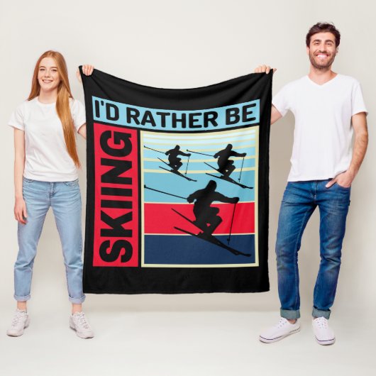 むしろスキーをしている フリースブランケット (インサイチュ)