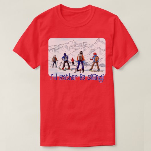 むしろスキーをしている Tシャツ (デザイン正面)