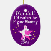 むしろスケートで滑るパーソナライズされたオーナメント セラミックオーナメント (裏面)