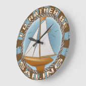 むしろセーリング帆船の時計 ラージ壁時計 (傾斜)
