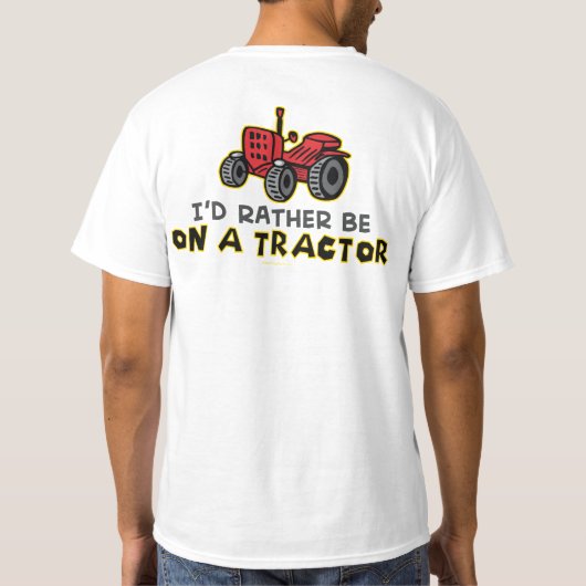 むしろトラクターに乗っている Tシャツ (裏面)