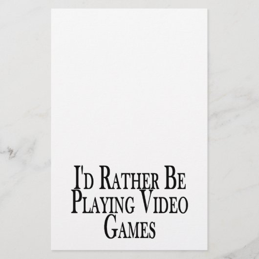 むしろビデオゲームを遊んでいます 便箋 (正面)