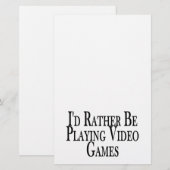 むしろビデオゲームを遊んでいます 便箋 (正面/裏面)