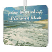 むしろビーチ | カスタムテキスト カーエアーフレッシュナー (左)