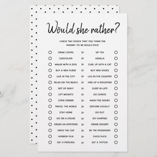 むしろミニマルな赤ちゃんシャワーの試合だろうか (正面/裏面)