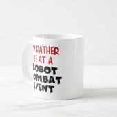 むしろロボットと戦っている コーヒーマグカップ (正面左)
