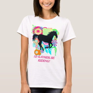 むしろ乗ってる!ギャロピングホースシルエットアート Tシャツ