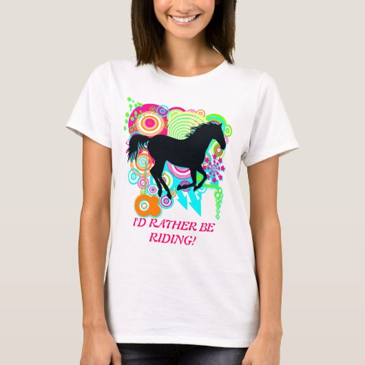 むしろ乗ってる!ギャロピングホースシルエットアート Tシャツ (正面)