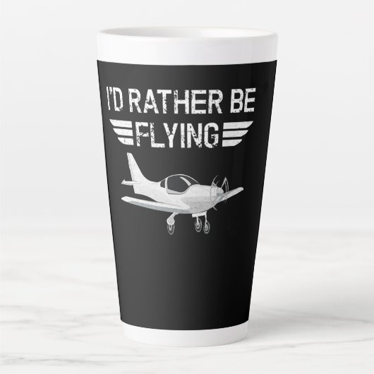 むしろ動揺して飛行機飛んでいるのおもしろいパイロット カフェラテマグ (正面)