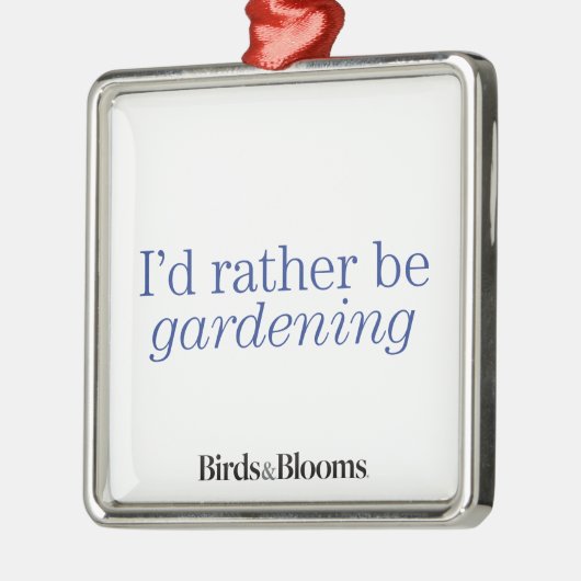 むしろ庭いじりをしています メタルオーナメント (左)