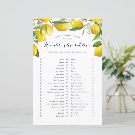 むしろ彼女は、レモンブライダルシャワーゲーム (スタンド正面)