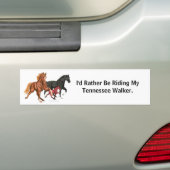 むしろ歩くの馬のバンパーステッカーに乗っています バンパーステッカー (車上)