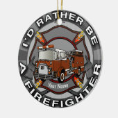 むしろ消防士のオーナメントである セラミックオーナメント (左)