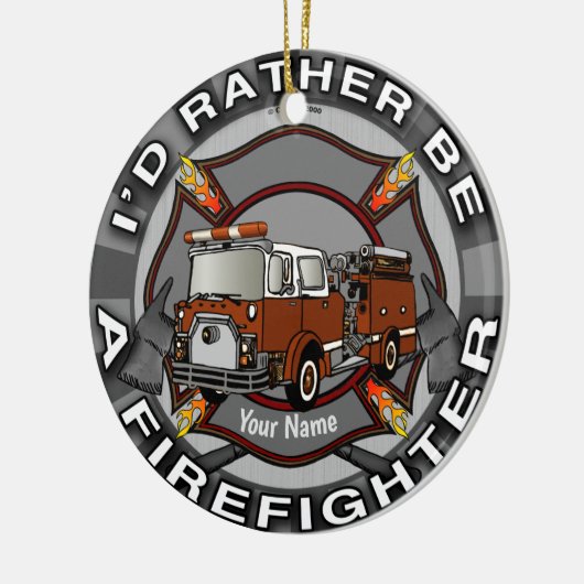 むしろ消防士のオーナメントである セラミックオーナメント (左)