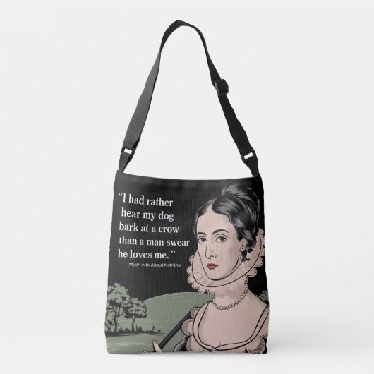 「むしろ犬の吠え声を聞く」トレンディーモダン引用文 クロスボディバッグ (裏面)