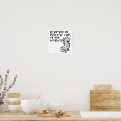 むしろ猫のポスターをおもしろい見る ポスター (キッチン)