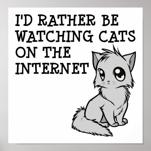 むしろ猫のポスターをおもしろい見る ポスター (正面)