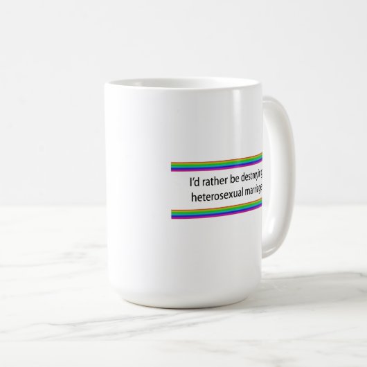 むしろ異性間の結婚を潰そうとしてる コーヒーマグカップ (正面右)