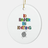 むしろ編み物 セラミックオーナメント (左)