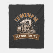 むしろ蒸気列車遊の鉄道機関だ フリースブランケット (正面)