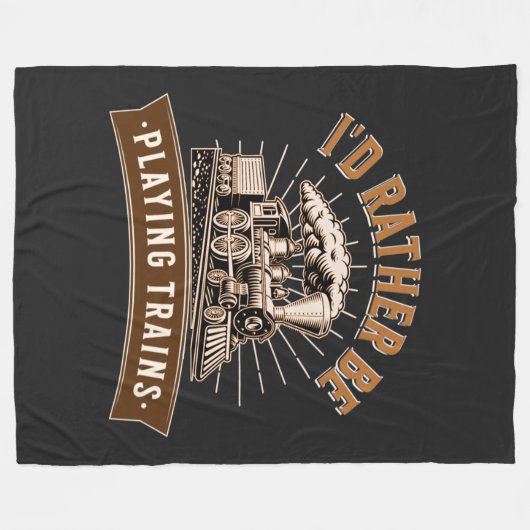 むしろ蒸気列車遊の鉄道機関だ フリースブランケット (正面(横))