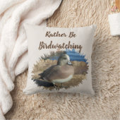 むしろ野鳥を見て野鳥の趣味の女性アヒル クッション (ブランケット)