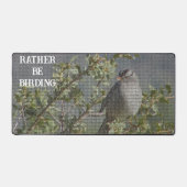 むしろ野鳥観察スパロー写真バードウォッチャー デスクマット (正面)