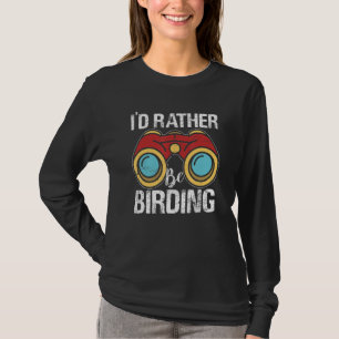 むしろ野鳥観察鳥バードウォッチング双眼鏡になる Tシャツ