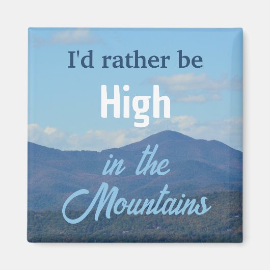 むしろ青い尾根の山々のおもしろい マグネット (正面)