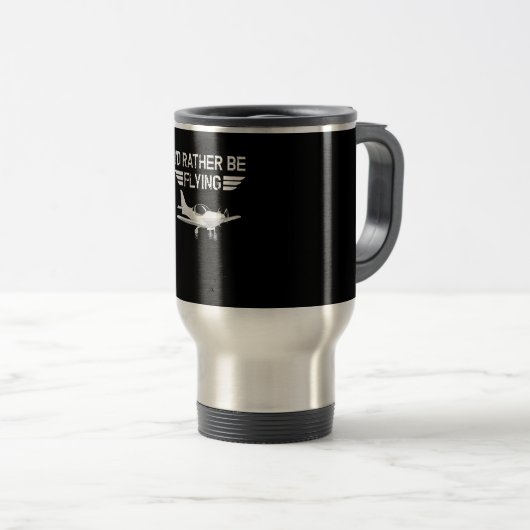 むしろ飛動揺して行機のおもしろいパイロット トラベルマグ (正面右)