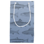 むしろ魚釣りカスタムの魚の柄 スモールペーパーバッグ (正面)