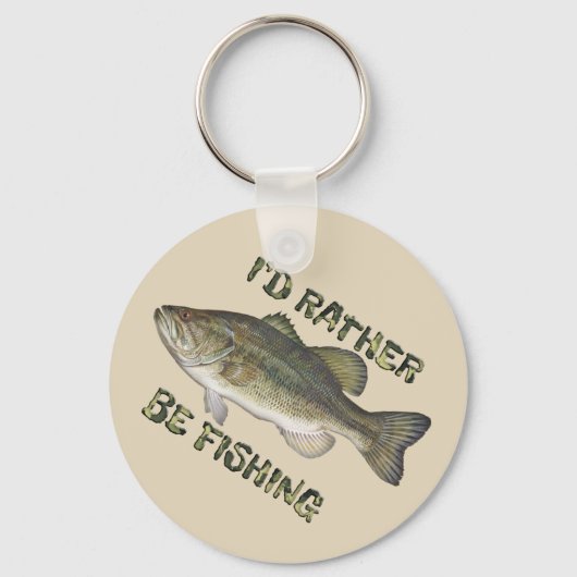 むしろ魚釣りキーリングキーチェーン キーホルダー (正面)