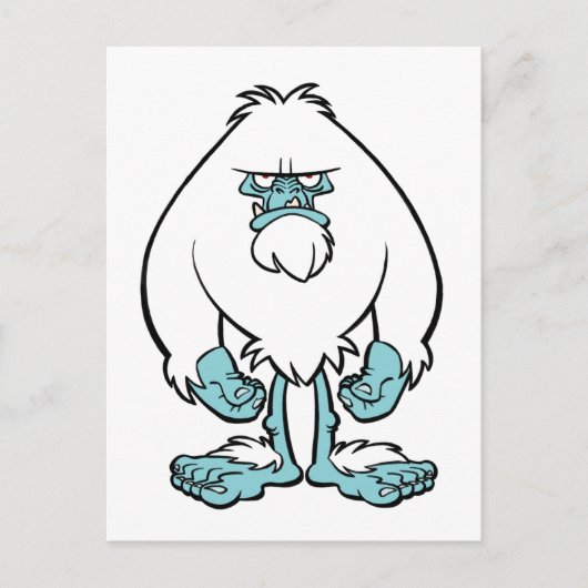 むっとした雪男 ポストカード (正面)