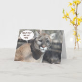 むなしいクーガーの挨拶状 カード (黄色い花)