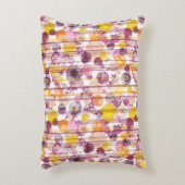 むらがあるストライプので白いパターン アクセントクッション (正面(垂直))