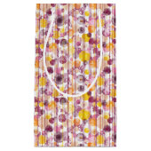 むらがあるストライプので白いパターン スモールペーパーバッグ (正面)